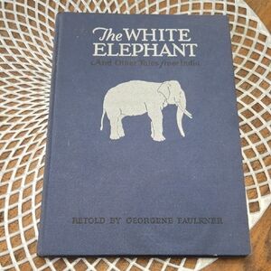 The White Elephant Hardcover Decorative Book - Navy with White Elephant